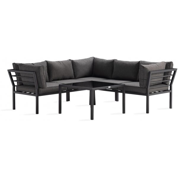 Ariany Hjrnesofa - Svart/Gr