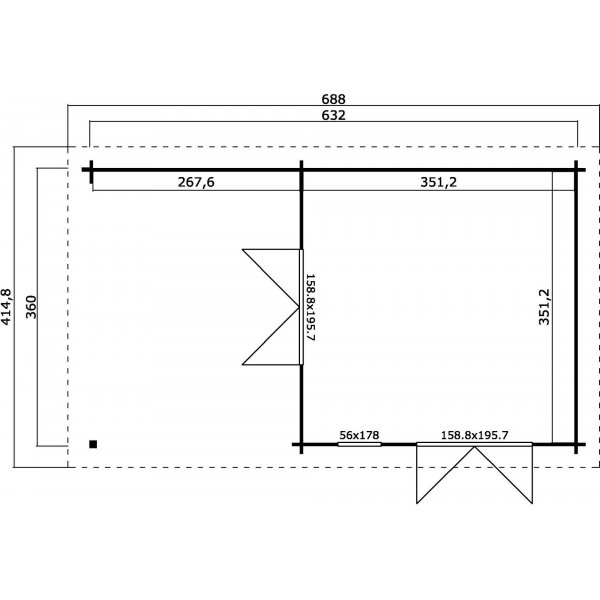 Friggebod Andreas - 14,4 m² Friggebod Andreas - 14,4 m²