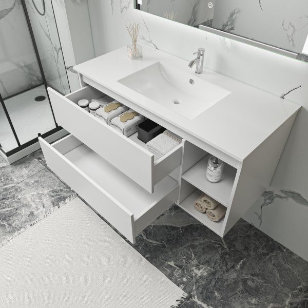 Baderomsmbler Florence 100 cm - Hvit + Toalettpapirholder