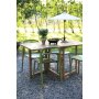 Spisegruppe Salt teak: Klaffbord i teak inkl. 4 stk. Nordan stoler