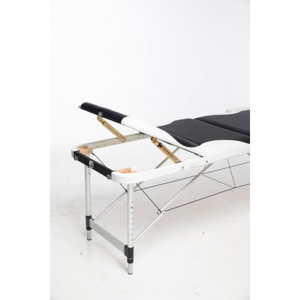 Massasjebord med metallben - 3 soner - Svart/Hvit