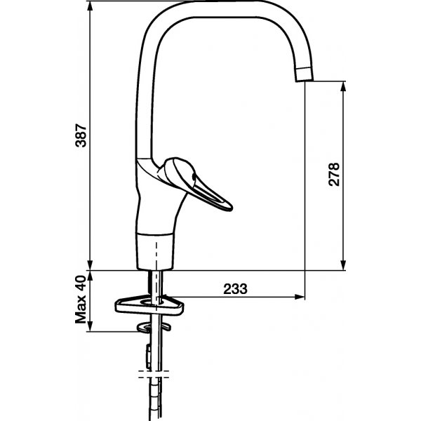 FM Mattsson Kjøkkenbatteri 9000E I Krom - 8010-0000 FM Mattsson Kjøkkenbatteri 9000E I Krom - 8010-0000
