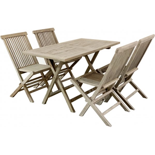Salt sammenleggbart spisebord i gr teak - 120x70 cm