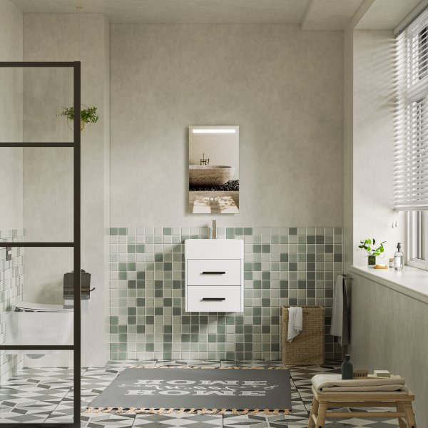 Baderomspakke - Elara | Myktlukkende skuffer og LED-speil | 80 cm