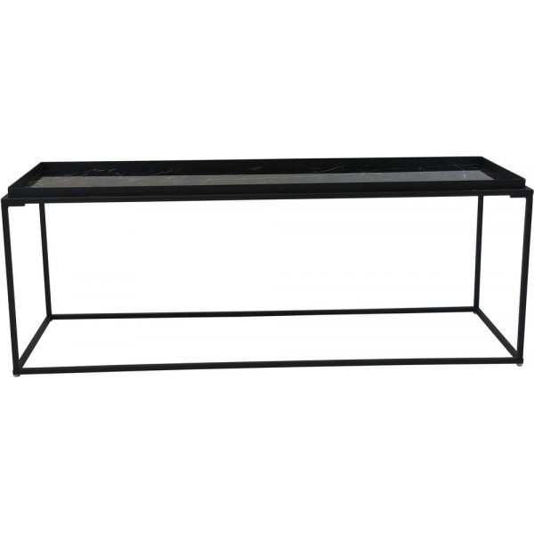 Salongbord 122 x 42 cm - Svart / Marmoroverflate