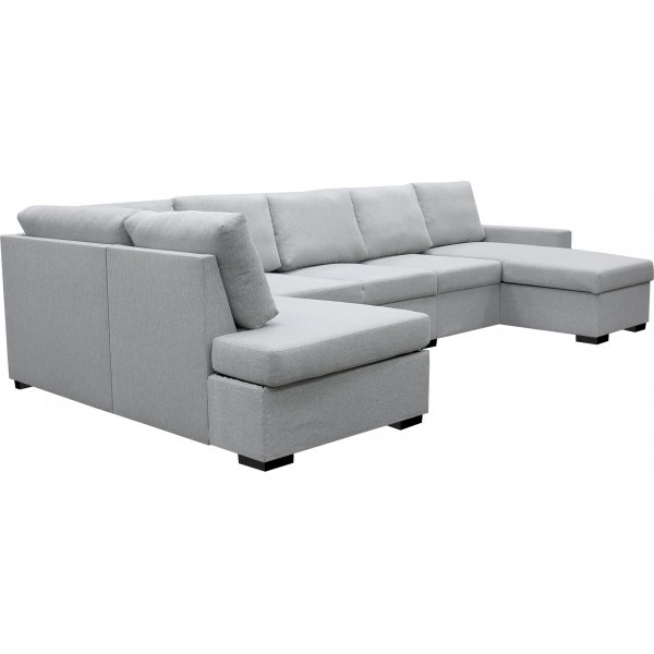 U-formet sofa med oppbevaring 367 cm grå U-formet sofa med oppbevaring 367 cm grå