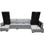 U-formet sofa med oppbevaring 367 cm grå U-formet sofa med oppbevaring 367 cm grå