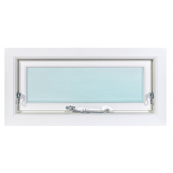 Topphengslet aluminiumsvindu i 3-lags glass, utovergende - U-verdi 1,1 + Drivreim