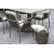 Spisegruppe Saltö grå teak: Klaffbord inkl. 4 stk. grå Lincoln-karmstoler
