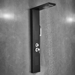 Lexi dusjpanel - svart rustfritt stål Lexi dusjpanel - svart rustfritt stål