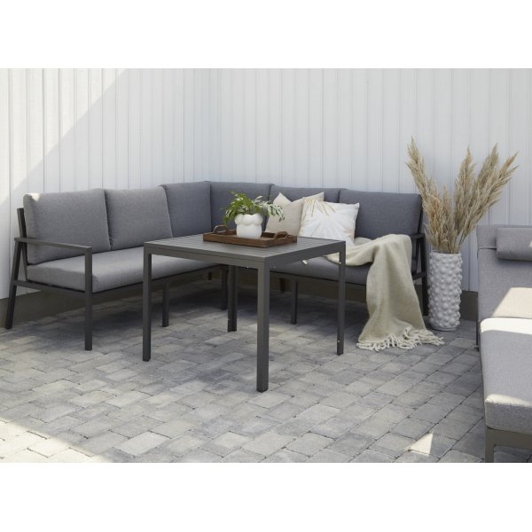 Easy living Melo loungegruppe i aluminium med lysegr� puter