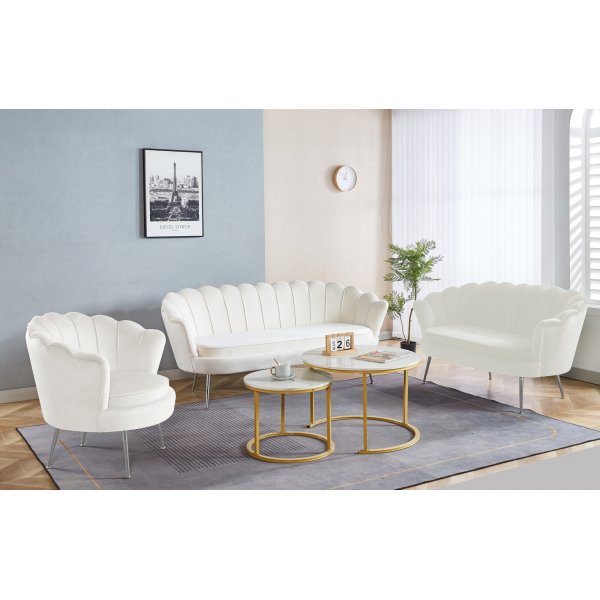 Sofa off-white 3-seter - 180 cm - Kingsley Sofa off-white 3-seter - 180 cm - Kingsley