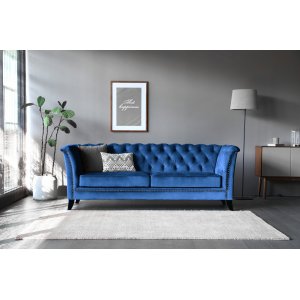 Sofa 3-seter Chesterfield Blå - Milton Sofa 3-seter Chesterfield Blå - Milton