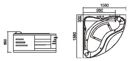 Marcus II massasjebadekar