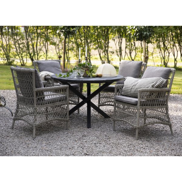 Utebord Scottsdale Ø112 cm - svartglasert furu Utebord Scottsdale Ø112 cm - svartglasert furu