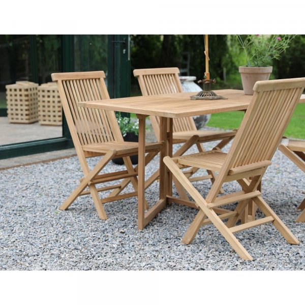 Saltö uteservering med klappbord og 4 Saltö spisestoler - Teak + Rengjøringsspray for utemøbler Saltö uteservering med klappbord og 4 Saltö spisestoler - Teak + Rengjøringsspray for utemøbler