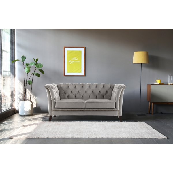Sofa 2-seter chesterfield grå - Henry Sofa 2-seter chesterfield grå - Henry