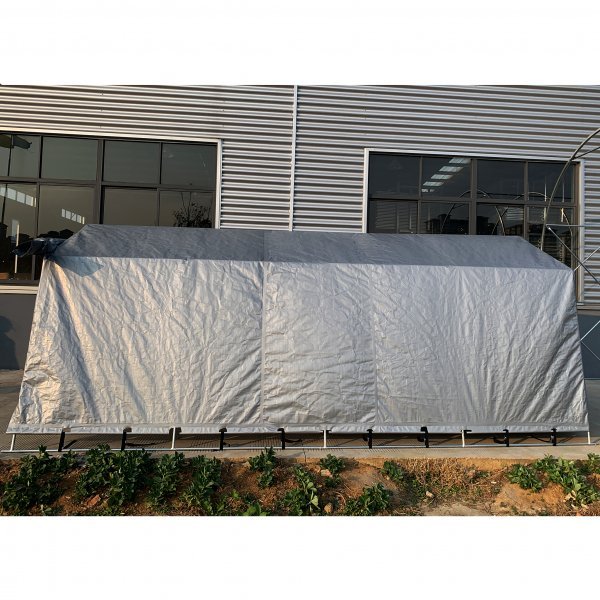 Garasjetelt 2,7x5,1 m PE-lerret 200 g/m� gr�tt garasjesett