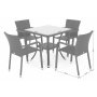 Spisegruppe Sumba bord + 4 stoler - Brun melert