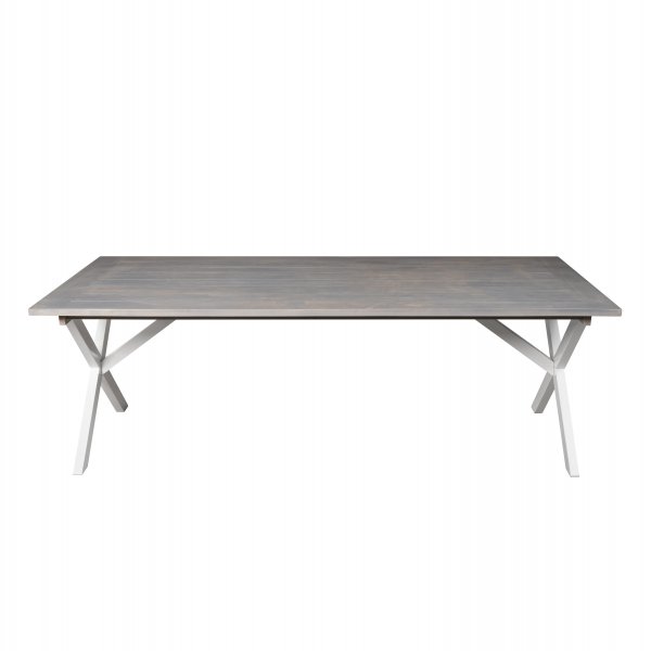 Utebord 220x100 cm Hvit/grå + Møbelpleie Utebord 220x100 cm Hvit/grå + Møbelpleie