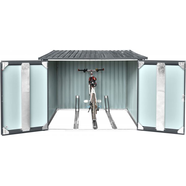 Sykkelbod 4,5 m� metallbod utend�rs bod