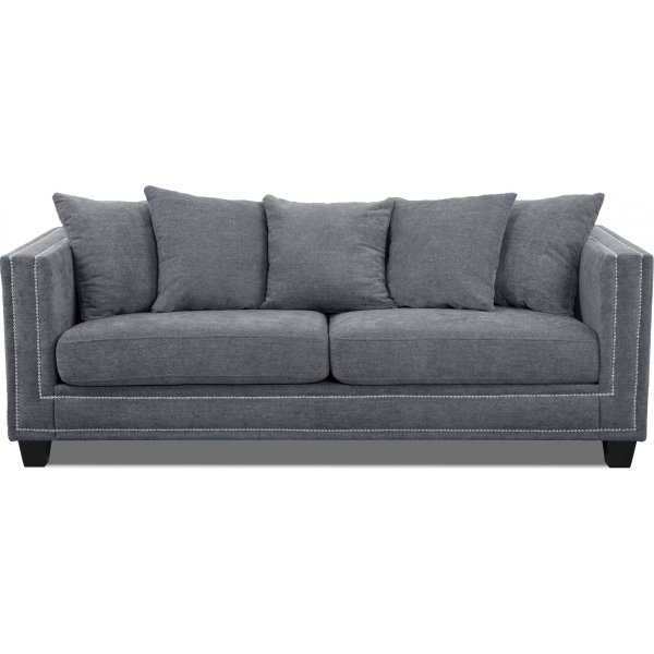 Sofa grått stoff 217 cm bredt Sofa grått stoff 217 cm bredt