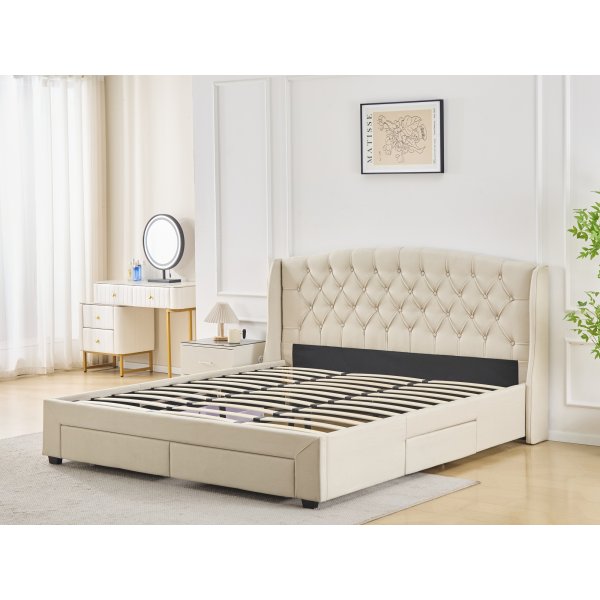 Sengeramme 180 x 200 cm - Beige