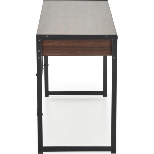 Skrivebord med skuffer valn�tt 123 cm bredt