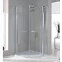 Halvrundt dusjhjrne (forlenget) Prestige III - 6 mm glass (inn- og utadgende drer)