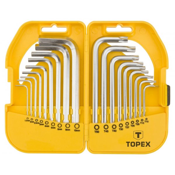 Sekskant/Torx nkkelsett, 18 deler