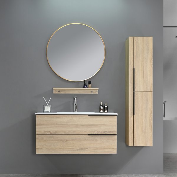 Baderomsmbler Toulouse - Tre | 100 cm + 2.00 x Baderomskrok