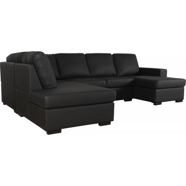 Solna U-sofa i svart PU A3D Solna U-sofa i svart PU A3D
