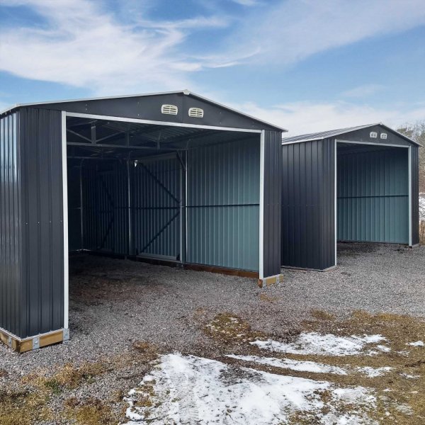 Garasjesett i metallplate 23 m² dobbeldør garasjeport premium Garasjesett i metallplate 23 m² dobbeldør garasjeport premium