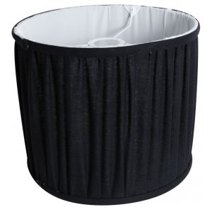 Lampeskjerm plissert Ø38 cm - Svart lin Lampeskjerm plissert Ø38 cm - Svart lin