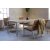 Matgruppe Alva: Spisebord med 2 stk. Alva stoler + 1 stk. Alva sofa - Teak / Galvanisert stål