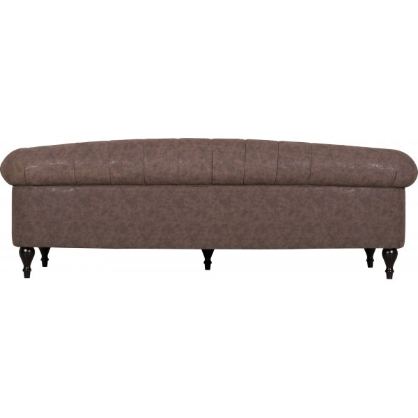 Chesterfield sofa 3-seter brun vintage 225 cm bred