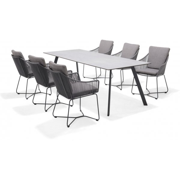 Utend�rs spisegruppe 6 stoler og spisebord 220 cm - Lifestyle Garden