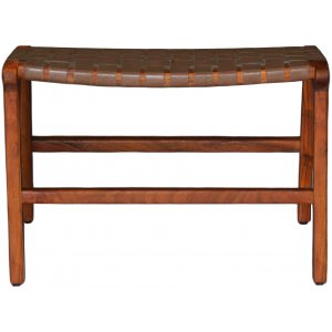 Porto Bello fotskammel teak / anilinskinn Porto Bello fotskammel teak / anilinskinn