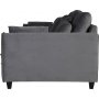 Sofa 250 cm bred m�rkegr� fl�yel 114 cm dyp