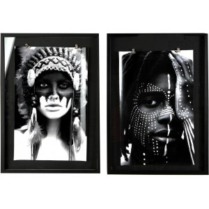 Malerier 2 stk 50x70 cm motiv Urfolk i Amerika