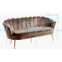 3-seters fl�yelsofa brun/messing