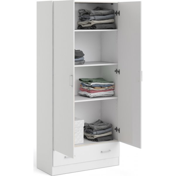 Hvit Space-garderobe, 80 cm bred og 170,5 cm høy Hvit Space-garderobe, 80 cm bred og 170,5 cm høy