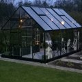 Kundebilde Drivhus Universal - Sort med herdet glass 9,9 m²