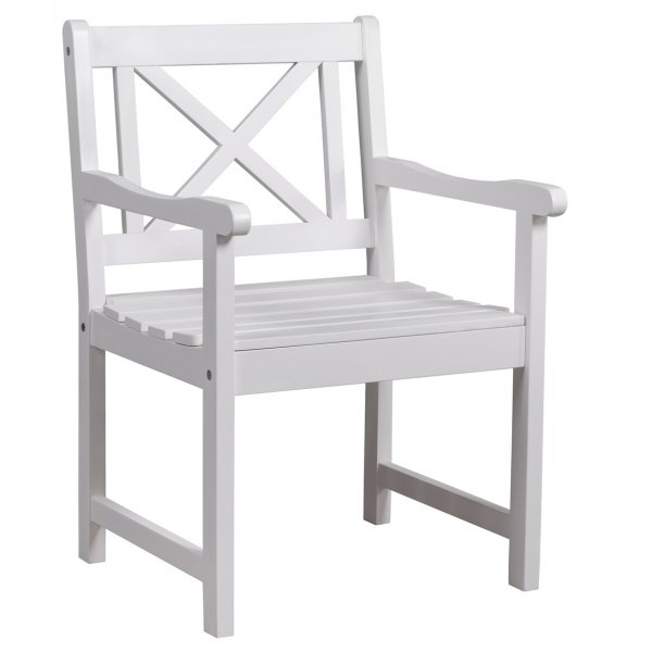 Utendrs lenestol i hvitt tre