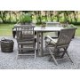 Spisegruppe Salt gr teak: Klaffbord inkl. 4 stk. Salt karmstoler i gr teak
