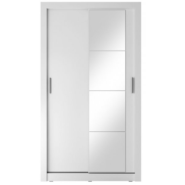Garderobe med skyved�rer hvit 120x215 cm - Mervyn