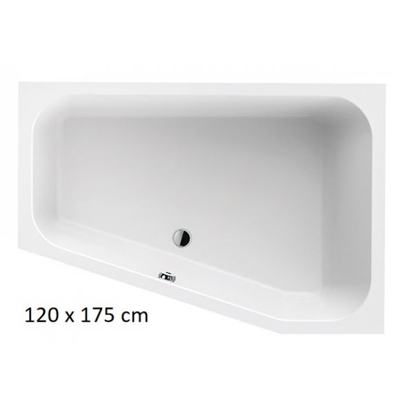 Trapezium badekar for innbygging - Free Line | Hyremontert modell | Dybde 45 cm