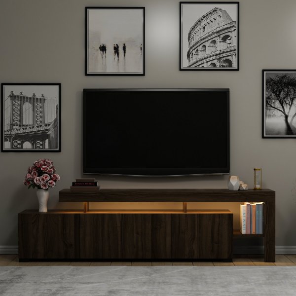 TV-stativ Beliz 192 cm - Valnøtt TV-stativ Beliz 192 cm - Valnøtt