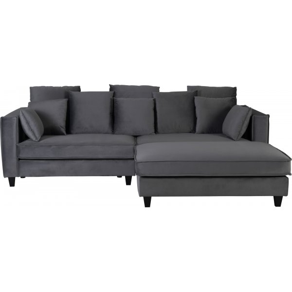 Fotskammel 122x86 cm m�rkegr� fl�yel - Brandy