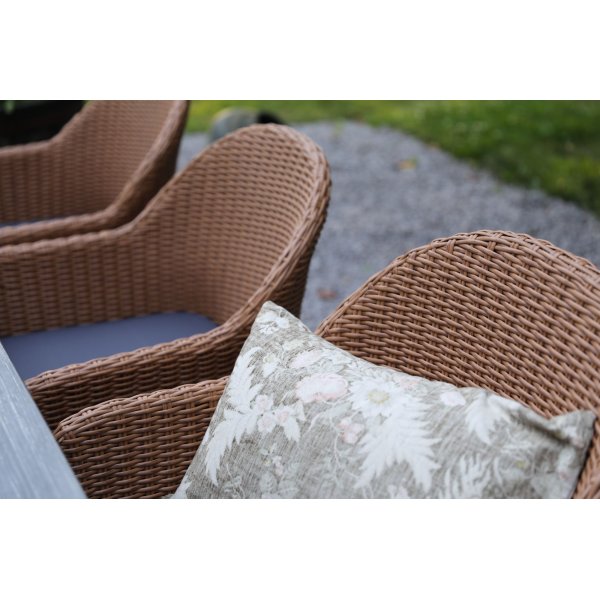 Oxford utegruppe, grtt bord 220 cm inkl. 6 stk. valetta naturfargede spisestoler + Tekstilimpregnering for utembler